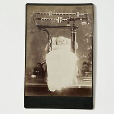 Antique Cabinet Card Photograph Adorable Baby on Scale Odd Rare Medical picture