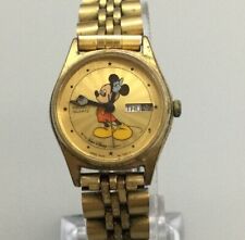 Seiko Mickey Mouse Watch Women Gold Tone BROKEN FOR PARTS OR REPAIR 6.25