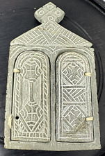 Ethiopia Ethiopian Coptic Christian icon polyptych 8 panels in carved Grey stone picture