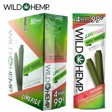 Wild H. Organic Wrap Rolling Paper Limeade Full Box 20 Pouches /4 per Pack picture