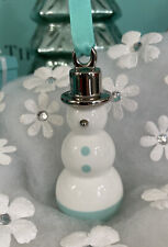 Tiffany&Co Snowman Ornament Christmas Holiday Tree Decor Bone China NIB picture