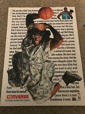 Vtg 1990s LARRY JOHNSON GRANDMAMA CONVERSE CONS Poster Print Ad Basketball Shoes picture