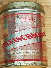 Vintage Large Advertising Tin 1933 FLEISCHMANN'S 20lb Can Blueberries Cherries picture