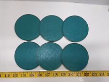 Vintage MCM Textured Teal Coasters Metallic Floral Design Made in Hong Kong  picture