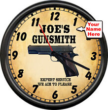 Personalized Custom Gunsmith 1911 Firearms Pistol Gun Shop Sale Retro Wall Clock picture