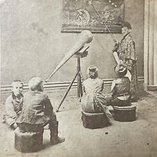 Antique 1870s Astronomy And Early Telescope Stereoview Photo Card Q2225 picture