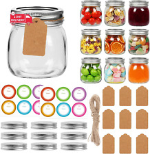 10Oz Wide Mouth Mason Jars, 9 Pack round Canning Jars with Silver Regular Lids a picture