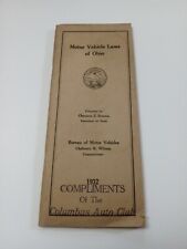 1932 Motor Vehicle Laws of Ohio Vintage Car Compliments Of Columbus Auto Club 3A picture