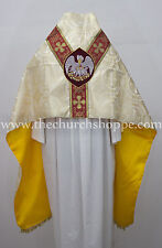 Metallic Gold Humeral Veil with PELICAN embroidery,voile huméral,velo omerale picture
