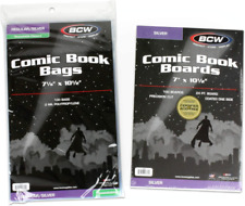 100 BCW SILVER AGE RESEALABLE COMIC BOOK BAGS AND BACKER BOARDS picture