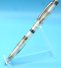 Chic-Line V2 Slimline Ballpoint Pen in Rose Gold with White & Gold Abalone Shell picture