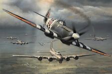 Allies in Arms by John Shaw aviation art signed by Johnnie Johnson & B17 Pilots picture