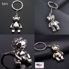 Teddy Bear Chrome Keychain Flexible Jointed Arms Legs Valentines Day Couple Gift picture