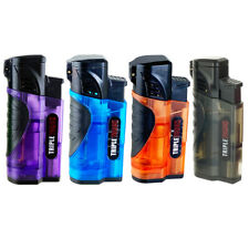 4 PACK Triple  Clear Color Torch Lighter Adjustable Flame W/Cigar Puncher PR picture