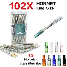 HORNET $100 Dollar King Size Pre Rolled Cones+3X Reusable Round Glass Filter Tip picture