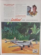 1941 Lockheed Aircraft Print Advertising Life Magazine Tearsheet Color WW2 Beach picture
