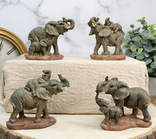 Ebros African Safari Elephant Mother & Calf Family Set of 4 Mini Figurines picture