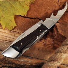 Dual Blades Knife Outdoor Large Fold Knives Classic Blade with Wooden Handle picture