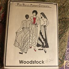 Woodstock Park Bench #20 Pattern Bias Wrap Tie Skirt Hippie Uncut picture