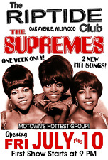THE SUPREMES 1965 THE RIPTIDE CLUB Gig Poster Wildwood NJ Nightclub POSTER FLYER picture