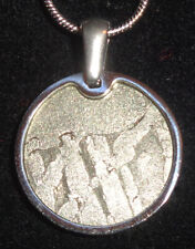 Meteorite Pendant Seymchan Laser Cut Meteor & 20 Inch Silver Chain Necklace picture