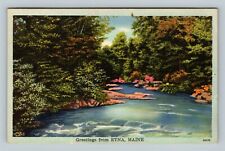 Etna ME, Scenic Greetings, Stream, Maine Vintage Postcard picture