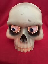 Gemmy Scary Skull Blue Eyes Lights Motion Sensor Sound Looking Eyes Laughing picture