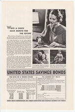 1936~US Savings Bonds~Family Future~Economics~Vintage 30s Print Advertisement picture