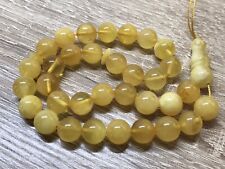 Islamic 33 Prayer Beads Gift Round NATURAL Baltic Amber Tasbih Rosary 15g 10788 picture