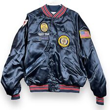 Vintage American Legion Jacket Mens Size Xl Navy Blue Satin Post 264 Color Guard picture
