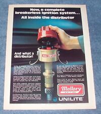 1976 Mallory Unilite Distributor Vintage Ad 