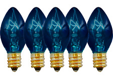 C-7 BLUE CLEAR STEADY CHRISTMAS LIGHT BULBS - BRAND NEW 1 BOX OF 25 C7 E12 picture