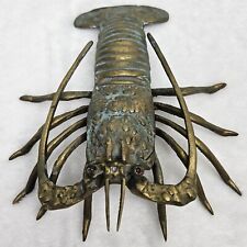 Vintage Brass Crawdad Crayfish Crawdaddy Crawfish Crustacean Wall Hanger Décor picture