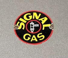 VINTAGE SIGNAL GASOLINE PORCELAIN SIGN CAR GAS AUTO OIL picture