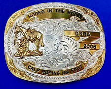 Calf Roping on Foot DSRA AR 2006 Trophy Montana Silversmiths Belt Buckle in box picture