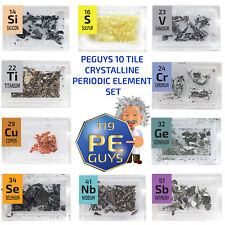 PEGUYS 10 Piece Metal Crystalline High Purity Periodic Element Tile Set picture
