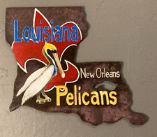 NEW ORLEANS PELICANS LOUISIANA LARGE WOODEN SIGN SOLID WOOD HAND PAINTED picture