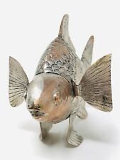 Vintage Articulated Metal Large Fish Brass? Goldfish Sun Fish Sculpture KP21 picture