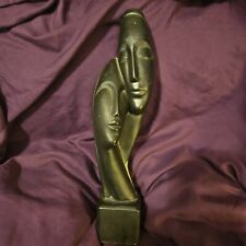 Vintage Devotion Ceramic Statue Figure Man Woman Head Signed LC picture