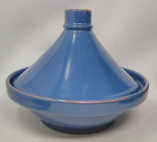 RARE Crate & Barrel Ceramic Tagine Tajine Cooking Pot Portugal Clay Navy Blue picture