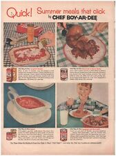 1954 Chef Boyardee Spaghetti & Meat Balls Vintage Original Magazine Print Ad picture
