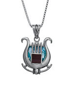 Jerusalem Nano Bible Torah Pendant King David's Harp Roman Glass Silver 925 Gift picture