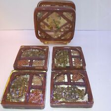 4 Gamut Lucite Vintage MCM Mid Century Coasters & 1 Napkin Holder Butterfly  picture