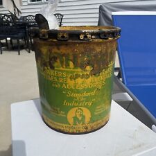 Vintage Mohawk Rubber Co Advertising Grease can 5 Gallon Gas Oil Great Graphics  picture