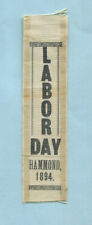 1894  First  National Labor Day  DEBS  PULLMAN STRIKE  Hammond, IN  Union Ribbon picture