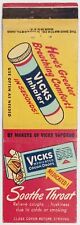 Vicks Medicated Cough Drops, Vicks Inhaler Vintage Matchbook Cover picture