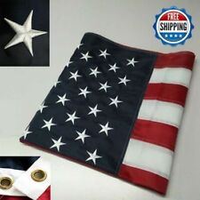 2 - 3' x 5' FT Embroidered U.S.A. American Flag with Brass Grommets - TWO PACK picture