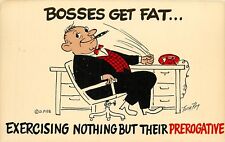 Comic Postcard Bosses Get Fat Excercising Prerogative Postcard picture