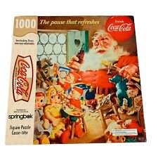 Vintage Springbok Christmas Coca Cola Puzzle Jigsaw Puzzle Santas Workshop Ad picture