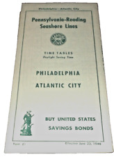 JUNE 1946 PRSL PENNSYLVANIA-READING SEASHORE LINES FORM 61 PUBLIC TIMETABLE picture